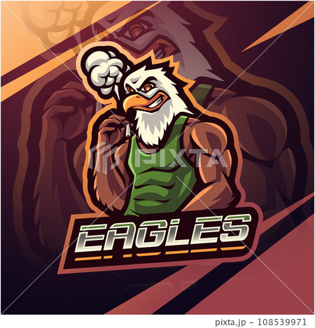 Sport eagle mascot with cigarette Sport eagle mascot with cigarette 108539971
