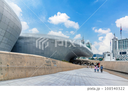Modern architecture of Dongdaemun Design Plaza or DDP the famous Moderness landmark of Seoul, South Korea. 108540322