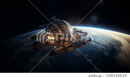 地球を周回する人工衛星（想像）