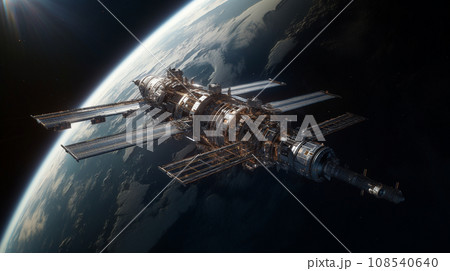 地球を周回する人工衛星（想像）