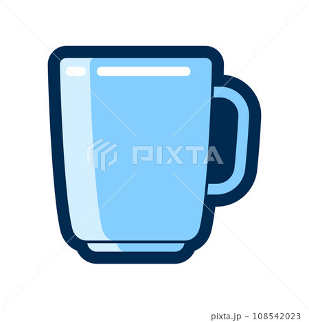 Illustration of tea mug. Stylized kitchen utensil item. 108542023
