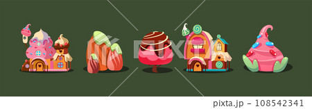 Fantasy Sweets and Confection Elements for Game Ui Design Vector Set Fantasy Sweets and Confection Elements for Game Ui Design Vector Set 108542341