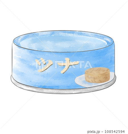 シンプルなツナ缶詰のイラスト シンプルなツナ缶詰のイラスト 108542594