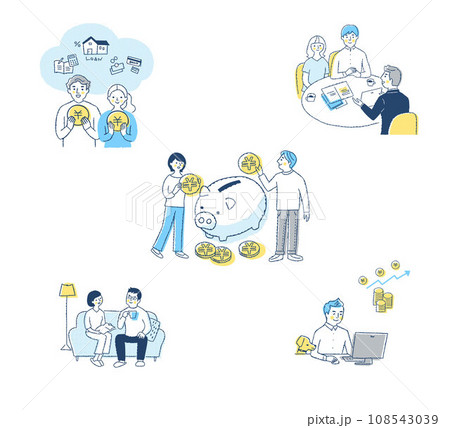 お金・投資・資産運用関連と複数の人物　セット 108543039