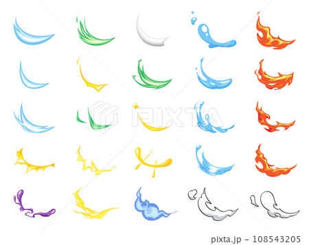 小さな斬撃のエフェクトのイラスト素材セット 108543205