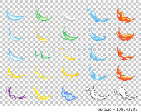 小さな斬撃のエフェクトのイラスト素材セット 108543205