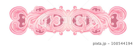 Watercolor pink lace pattern for border, frame, banner design for wedding, birthday, Valentine's Day Watercolor pink lace pattern for border, frame, banner design for wedding, birthday, Valentine's Day 108544194