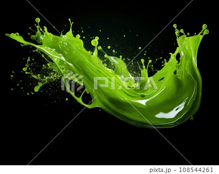 green paint splash on black background green paint splash on black background 108544261