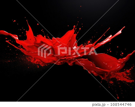 red paint splash on black background red paint splash on black background 108544746