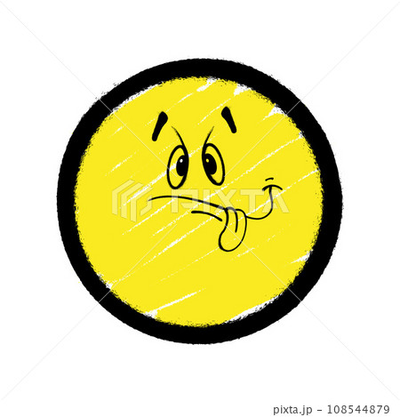 Graffiti emoticon. Smiling face painted spray paint. Vector illustration 108544879