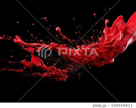 red paint splash on black background 108544911
