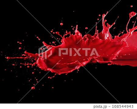 red paint splash on black background 108544943