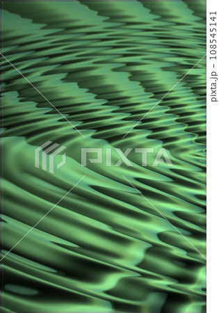 Closeup of CGI green ripple effect background for computer or digital use. Glowing liquid surface with a abstract, modern pattern or texture. Digital 3D illustration or graphic of colorful water. Closeup of CGI green ripple effect background for computer or digital use. Glowing liquid surface with a abstract, modern pattern or texture. Digital 3D illustration or graphic of colorful water. 108545141