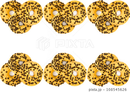 Cookies isolated on a white . Free space for text. Collage. 108545626