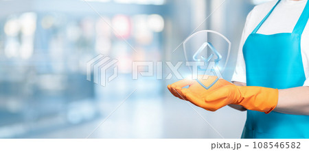 The concept of guaranteeing quality home cleaning. The concept of guaranteeing quality home cleaning. 108546582