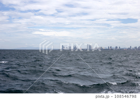 City and the sea. Pattaya Thailand. Blue sea water surface texture. Blue ocean summer 108546798