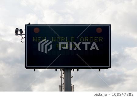New World Order Ahead - Information sign 108547885