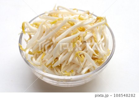 Bean sprouts on white background Bean sprouts on white background 108548282