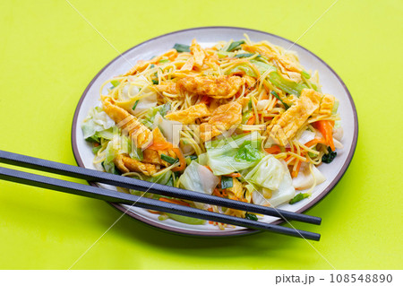 Chinese-styled fried noodle. Asian cuisine Chinese-styled fried noodle. Asian cuisine 108548890