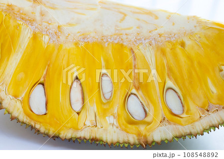 Ripe Jackfruit isolated on white background. Ripe Jackfruit isolated on white background. 108548892
