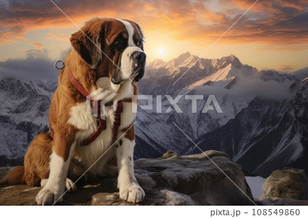 Rescue dog in the mountains AI 108549860