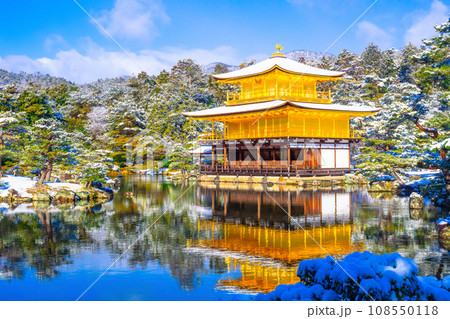 雪化粧した金閣寺 108550118