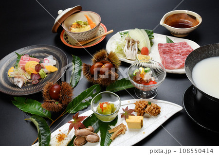 秋を感じる盛り付けがが華やかな懐石料理のコース 秋を感じる盛り付けがが華やかな懐石料理のコース 108550414