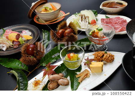 秋を感じる盛り付けがが華やかな懐石料理のコース 秋を感じる盛り付けがが華やかな懐石料理のコース 108550422