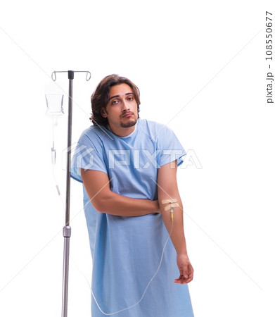 Young male patient in blood transfusion concept 108550677