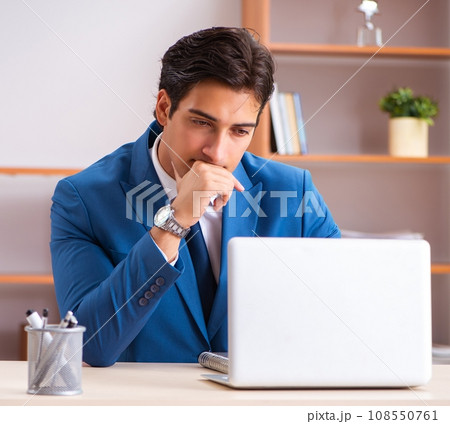 Young handsome businessman working in the office Young handsome businessman working in the office 108550761