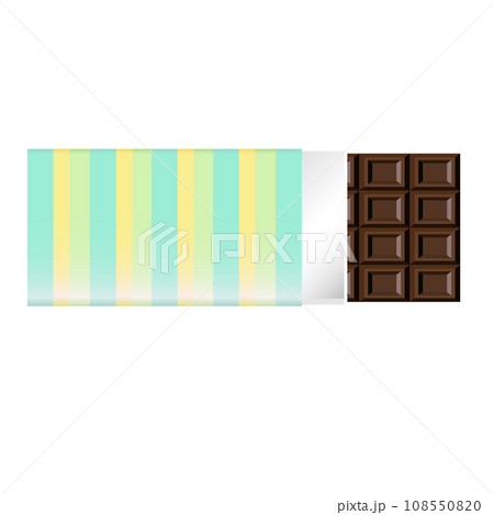 緑系ストライプのかわいいパッケージの板チョコレート 緑系ストライプのかわいいパッケージの板チョコレート 108550820
