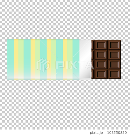 Chocolate bar in a cute package with green stripes 108550820