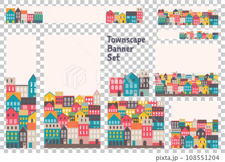 Banner set_European style townscape Banner set_European style townscape 108551204