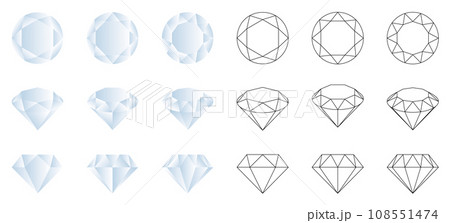 シンプルな宝石のベクターイラストセット 108551474