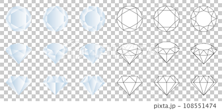 シンプルな宝石のベクターイラストセット 108551474
