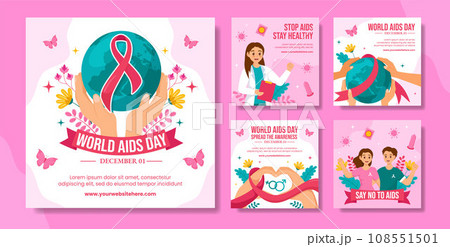 Aids Day Social Media Post Flat Cartoon Hand Drawn Templates Background Illustration Aids Day Social Media Post Flat Cartoon Hand Drawn Templates Background Illustration 108551501