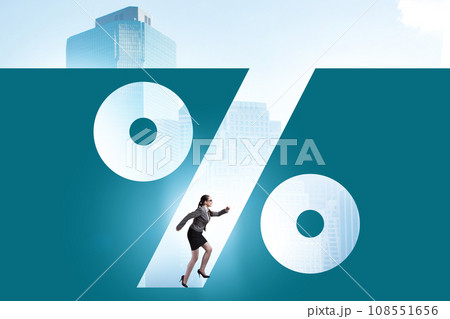 Business concept of high percent on debt and loan 108551656