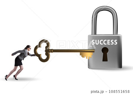Businesswoman in key to success concept 108551658