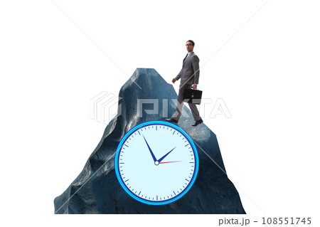 Deadline concept with clock and mountain Deadline concept with clock and mountain 108551745