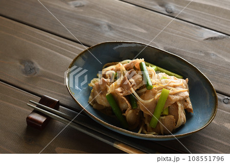 にんにくの芽と豚バラ肉の甘辛炒め にんにくの芽と豚バラ肉の甘辛炒め 108551796