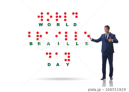 Concept of world braille day Concept of world braille day 108551929