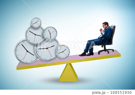 Businessman in deadline and time pressure concept Businessman in deadline and time pressure concept 108551930