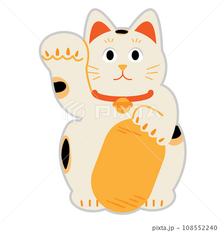 招き猫　シンプルなイラスト素材 108552240