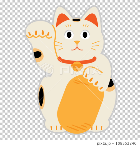 招き猫　シンプルなイラスト素材 108552240