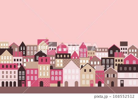 背景素材_ヨーロッパ風のかわいい町並み 108552512