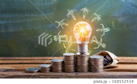 積み上げたコイン(AI生成画像) 積み上げたコイン(AI生成画像) 108552519