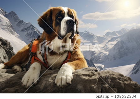 Rescue dog in the mountains AI Rescue dog in the mountains AI 108552534