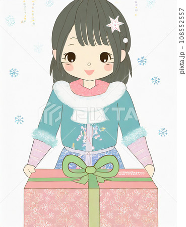 プレゼントを貰った女の子 プレゼントを貰った女の子 108552557