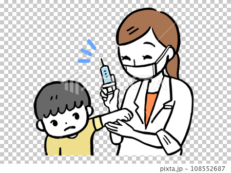Illustration of a child receiving vaccination Illustration of a child receiving vaccination 108552687