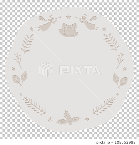 Angel and winter plants celebration frame 108552988